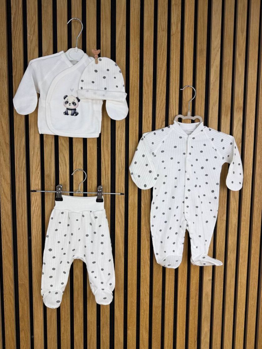 ❤ Комплект 4 предмети, інтерлок, Smile. Принт - Горох на молочному. Розмір - 56 (#48922492) ✓ Anna Konvert