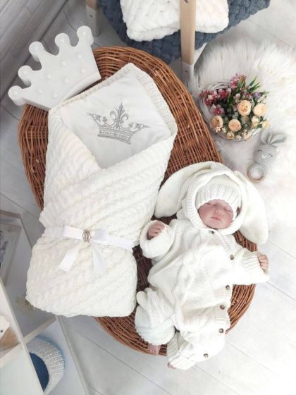 ❤ Демісезонний конверт плед на виписку, 3в1, 80*80см. Колір - Молочний (#55251426) ✓ Anna Konvert 2