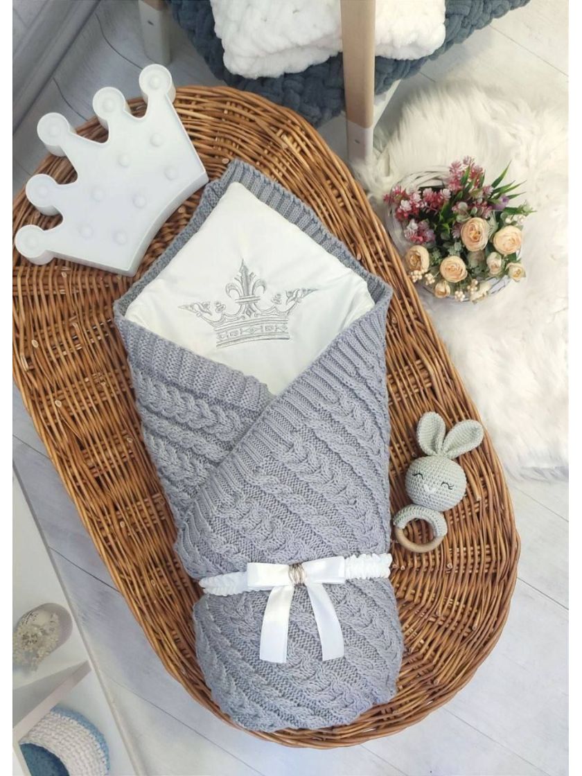 ❤ Демісезонний конверт плед на виписку, 3в1, 80*80см. Колір - Сірий (#46105690) ✓ Anna Konvert