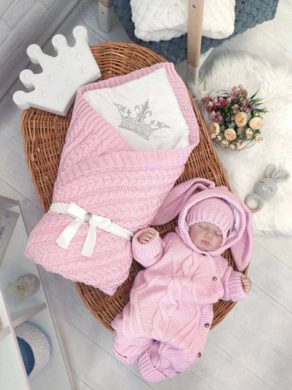 ❤ Демісезонний конверт плед на виписку, 3в1, 80*80см. Колір - Рожевий (#0182) ✓ Anna Konvert 2