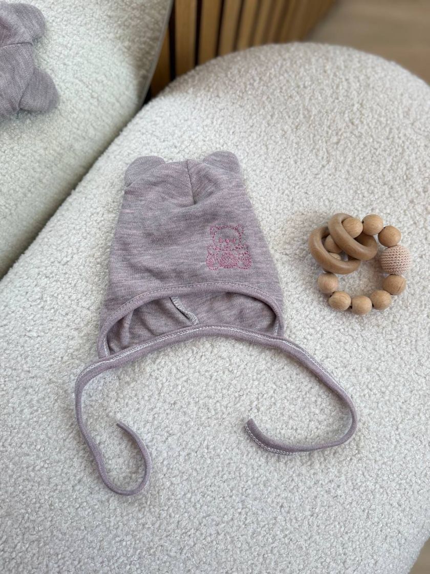 ❤ Шапочка з зав'язками, 0-3міс. Колір - Пурпуровий. Матеріал - Інтерлок (#28717715) ✓ Anna Konvert