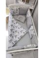 ❤ Набір у ліжко Elliz + тканина Піке, на 3 сторони. Принт - Олені з листочками, сірий (#40772566) ✓ Anna Konvert