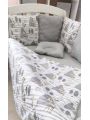 ❤ Набір у ліжко Elliz + тканина Піке, на 3 сторони. Принт - Олені з листочками, сірий (#40772566) ✓ Anna Konvert