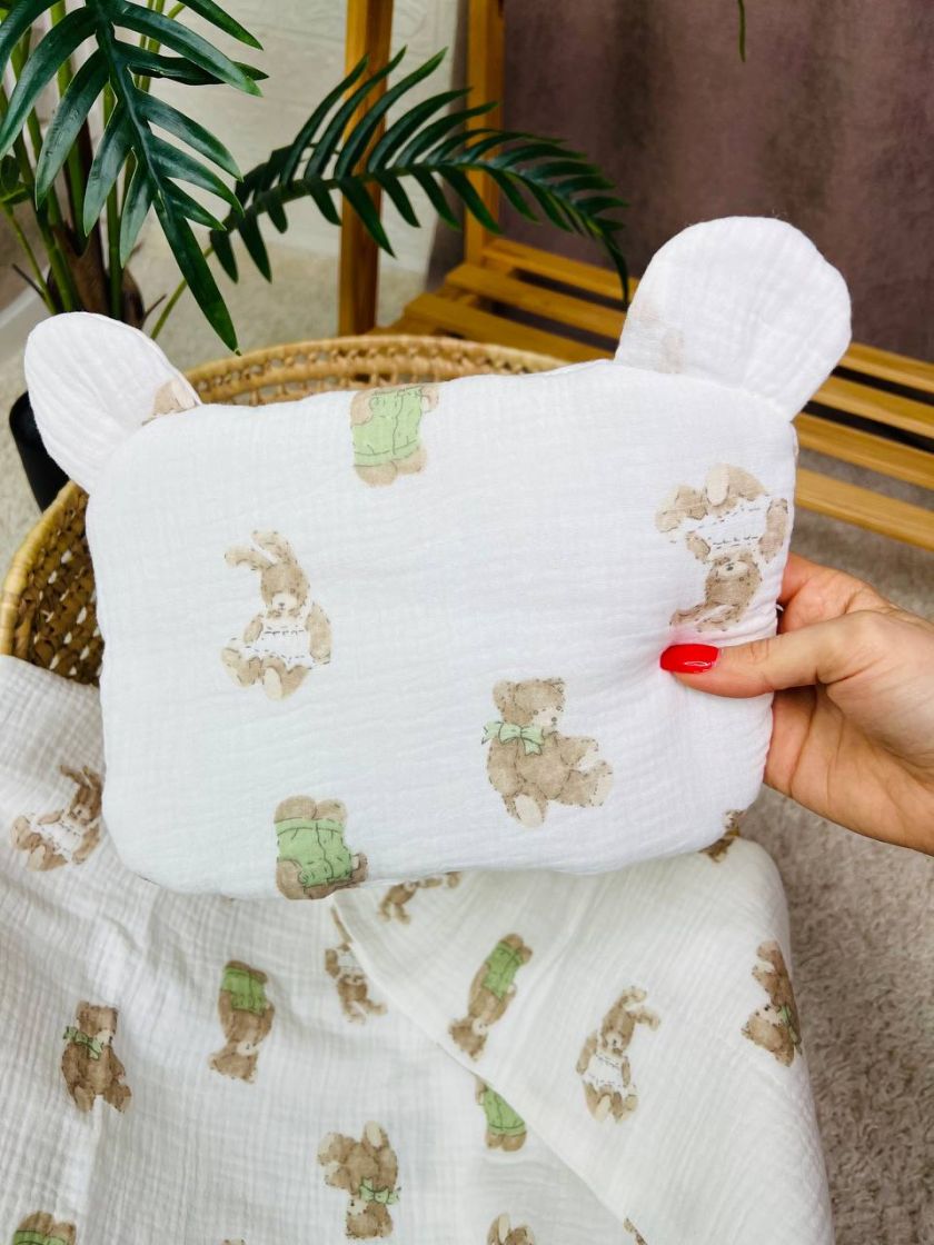 ❤ Набір у візочок мусліновий. Колір - Ведмедик в штанцях та зайчик (#64906430) ✓ Anna Konvert