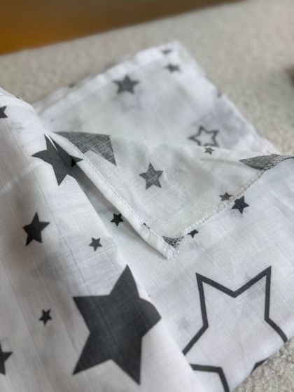 ❤ Пелюшки муслінові двохшарові, 100*80см. Принт - Зірки великі контур (#31090494) ✓ Anna Konvert 2