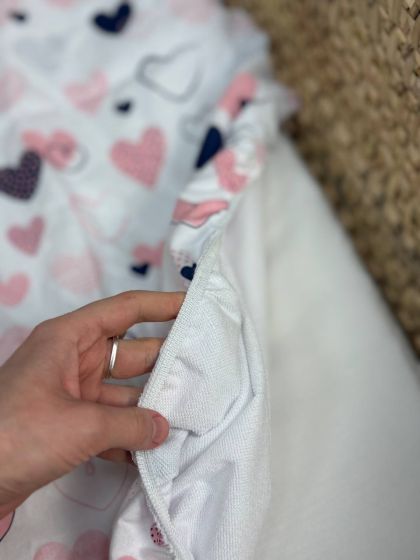 ❤ Простирадло непромакаюче у візочок на гумці. Принт - Серця рожеві контур (#10126804) ✓ Anna Konvert 2