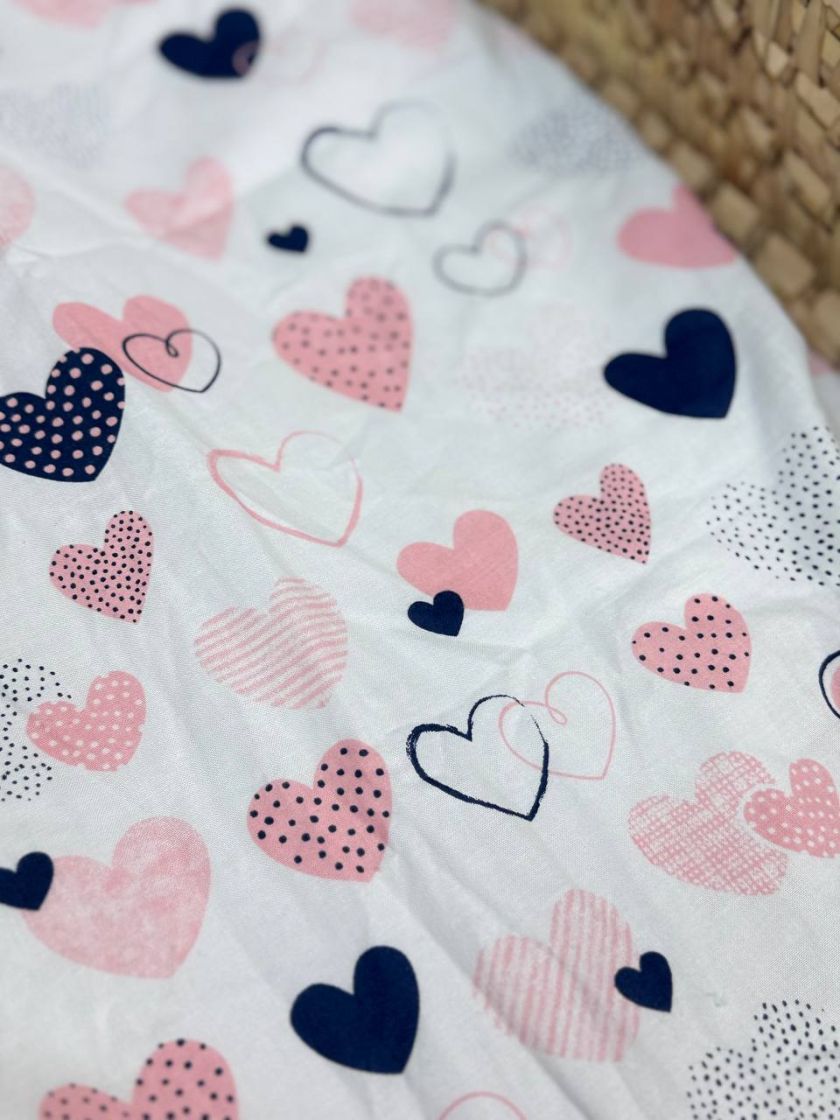 ❤ Простирадло непромакаюче у візочок на гумці. Принт - Серця рожеві контур (#10126804) ✓ Anna Konvert