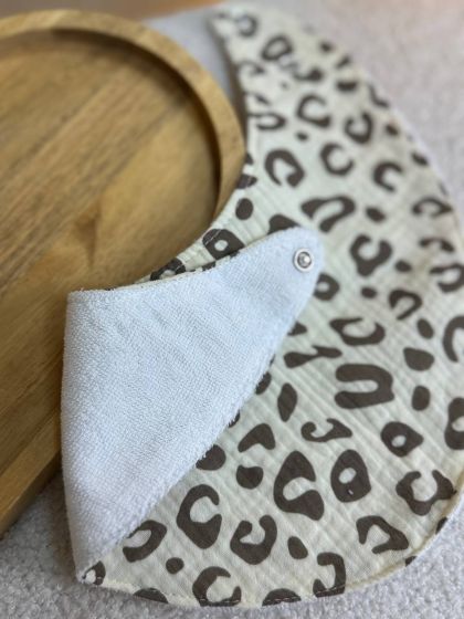 ❤ Слюнявчик, нагрудник мусліновий, непромакаючий. Принт - Леопард на пісочному (#70973466) ✓ Anna Konvert 2