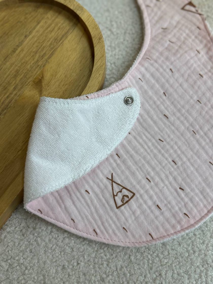 ❤ Слюнявчик, нагрудник мусліновий, непромакаючий. Принт - Вігвам на рожевому (#75677679) ✓ Anna Konvert