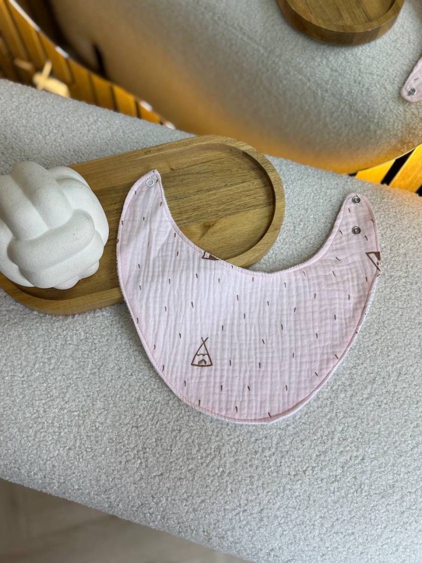 ❤ Слюнявчик, нагрудник мусліновий, непромакаючий. Принт - Вігвам на рожевому (#75677679) ✓ Anna Konvert