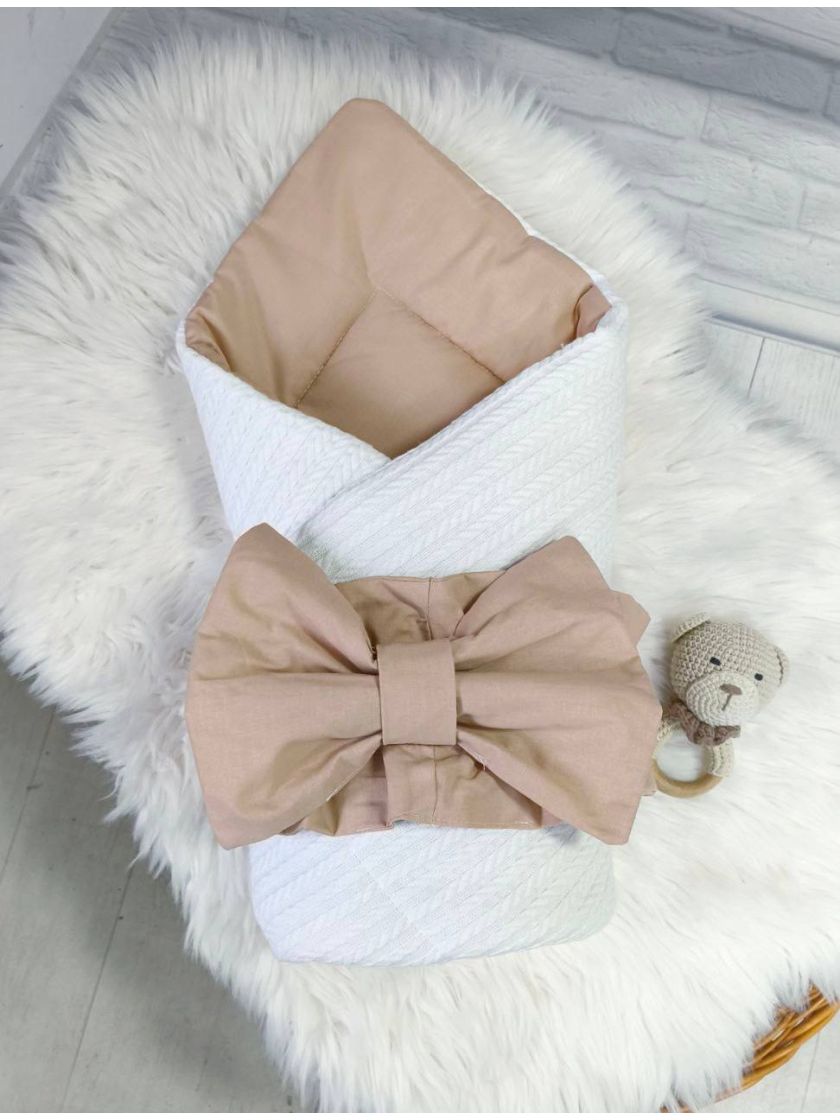 ❤ Конверт "Косичка" демісезонний. Колір - Білий з бежем (#42598112) ✓ Anna Konvert