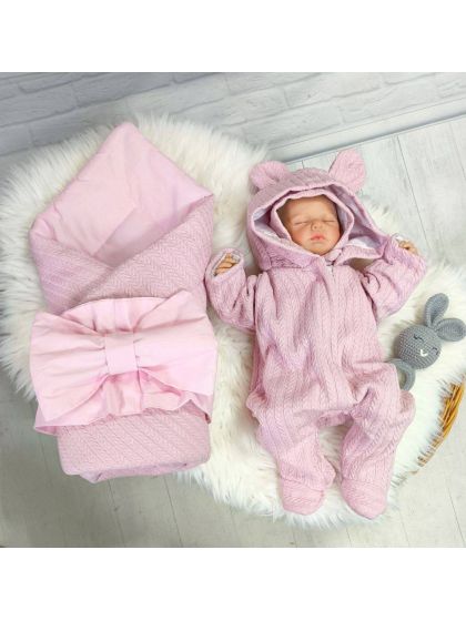 ❤ Конверт "Косичка" демісезонний. Колір - Рожевий (#33543406) ✓ Anna Konvert 2