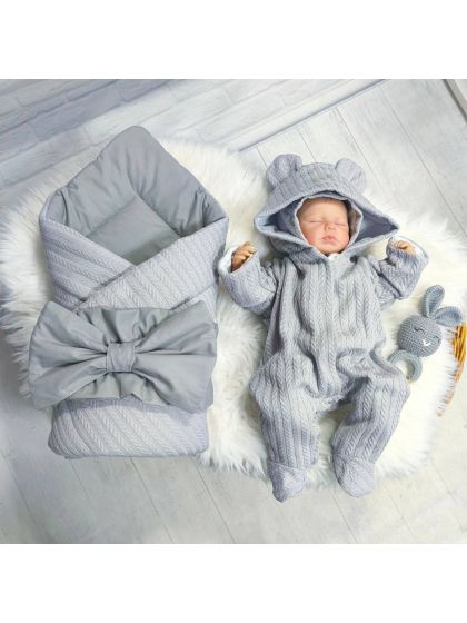 ❤ Конверт "Косичка" демісезонний. Колір - Сірий (#13233068) ✓ Anna Konvert 2