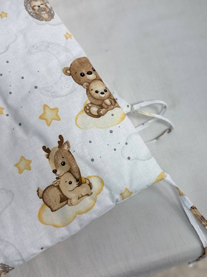 ❤ Бортики-суцільні на 4 боки ліжка, на завʼязках. Принт - Ведмеді мама та малюк (#97511296) ✓ Anna Konvert