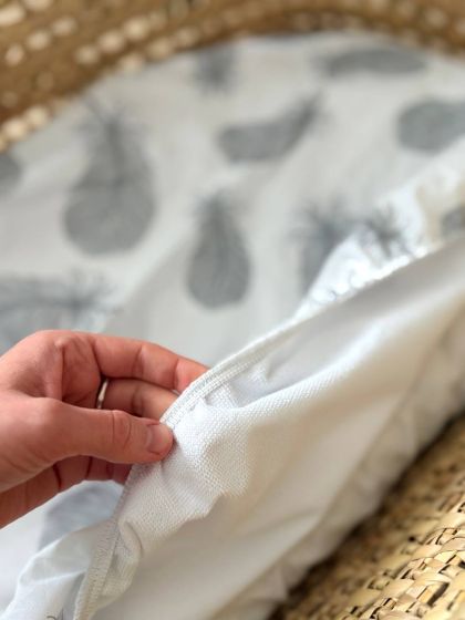 ❤ Простирадло непромакаюче у візочок та подушка. Принт - Пір'я сірі на білому (#27820226) ✓ Anna Konvert 2