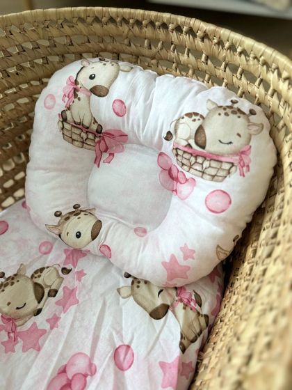 ❤ Простирадло непромакаюче у візочок та подушка. Принт - Жираф дівчинка, рожевий (#30907044) ✓ Anna Konvert 2