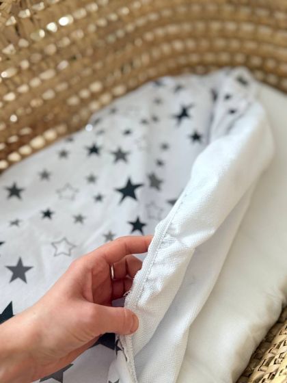 ❤ Простирадло непромакаюче у візочок та подушка. Принт - Зірки різні на білому (#21436310) ✓ Anna Konvert 2