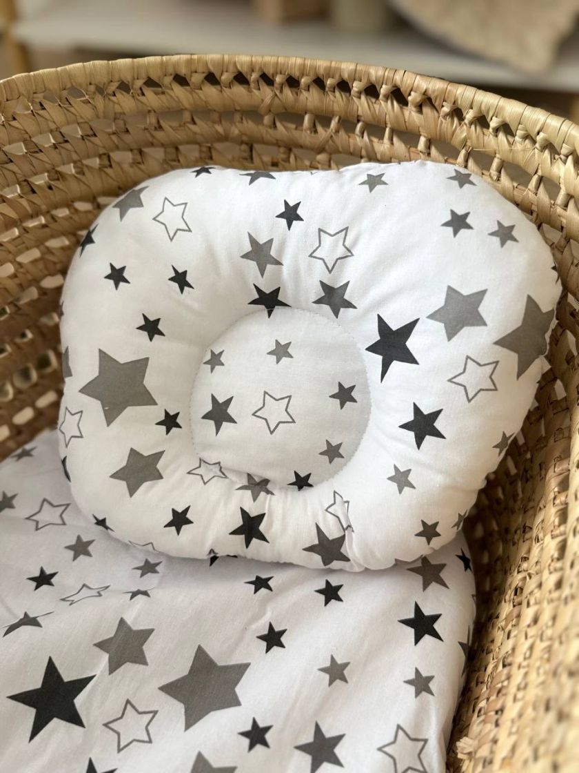 ❤ Простирадло непромакаюче у візочок та подушка. Принт - Зірки різні на білому (#21436310) ✓ Anna Konvert