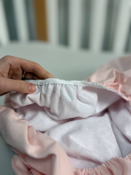 ❤ Простирадло у ліжко непромокаюче, 120/60 см. Принт - Персиковий однотон (#29071360) ✓ Anna Konvert 2