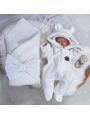 ❤ Демісезонний комбінезон з шапочкою, Тедді, 0-3 міс. Колір - Білий (#52895474) ✓ Anna Konvert