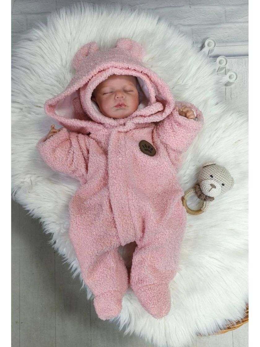 ❤ Демісезонний комбінезон з шапочкою, Тедді, 0-3 міс. Колір - Пильна троянда (#82260729) ✓ Anna Konvert