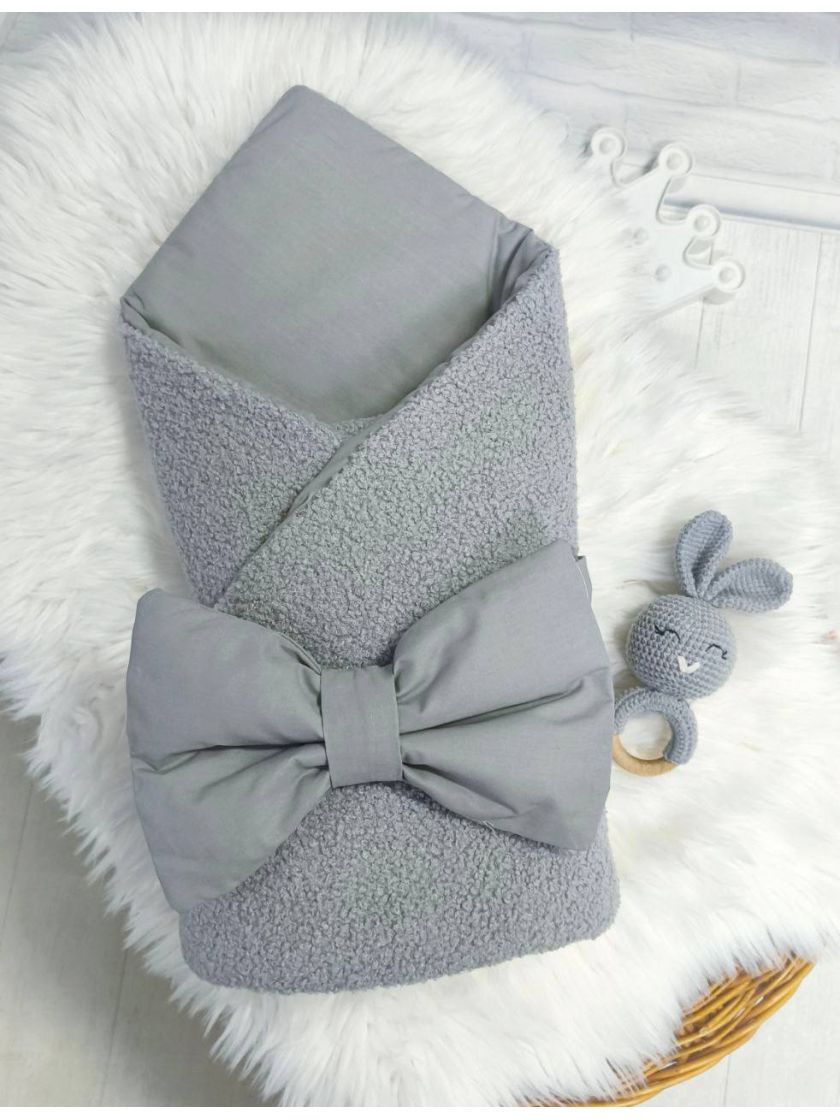 ❤ Демісезонний конверт плед Тедді, 80*80см. Колір - Сірий (#32964171) ✓ Anna Konvert