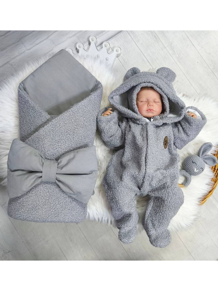 ❤ Демісезонний конверт плед Тедді, 80*80см. Колір - Сірий (#32964171) ✓ Anna Konvert