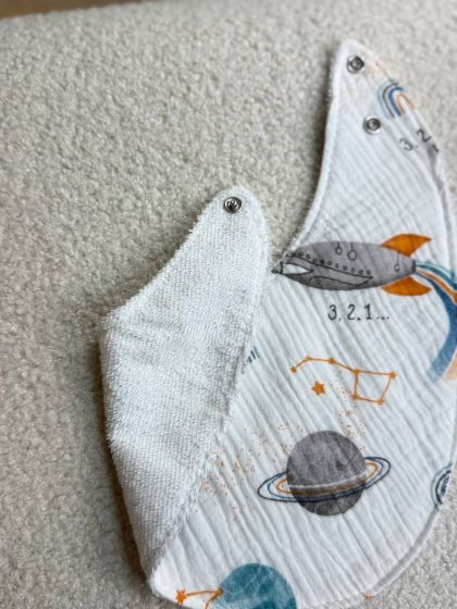 ❤ Слюнявчик, нагрудник мусліновий, непромакаючий. Принт - Космічна ракета (#72774670) ✓ Anna Konvert 2