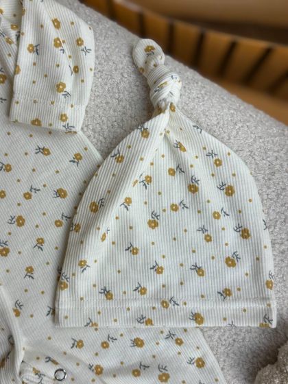 ❤ Чоловічок з шапочкою "Метелик", інтерлок 56р.. Принт - Дрібні квіти на жовтому (#59647401) ✓ Anna Konvert 2