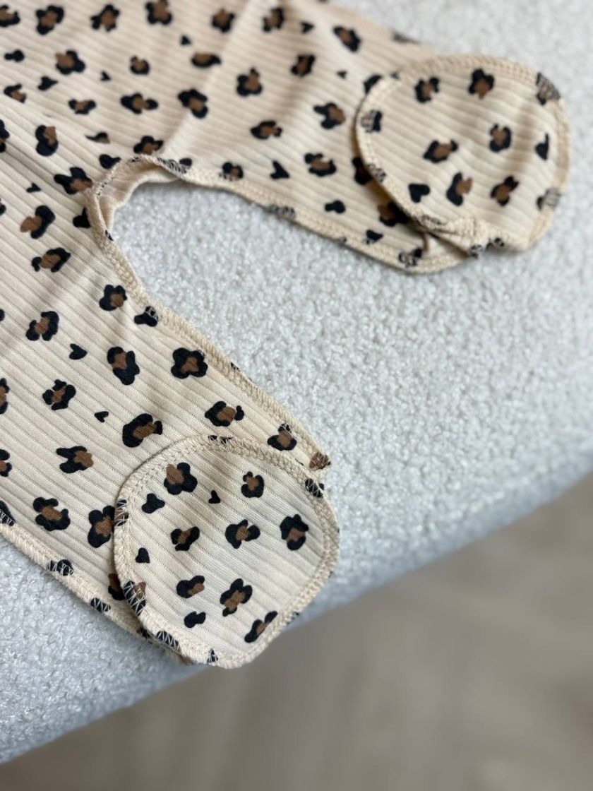 ❤ Комплект 3ка з сорочкою інтерлок, БО. Принт - Лео на бежевому. Розмір - 56 (#63189973) ✓ Anna Konvert