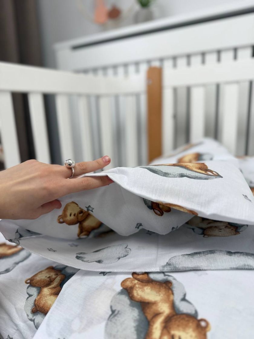 ❤ Змінна дитяча постіль, 110 см на 140 см. Принт - Ведмедик на хмаринці (#77830338) ✓ Anna Konvert