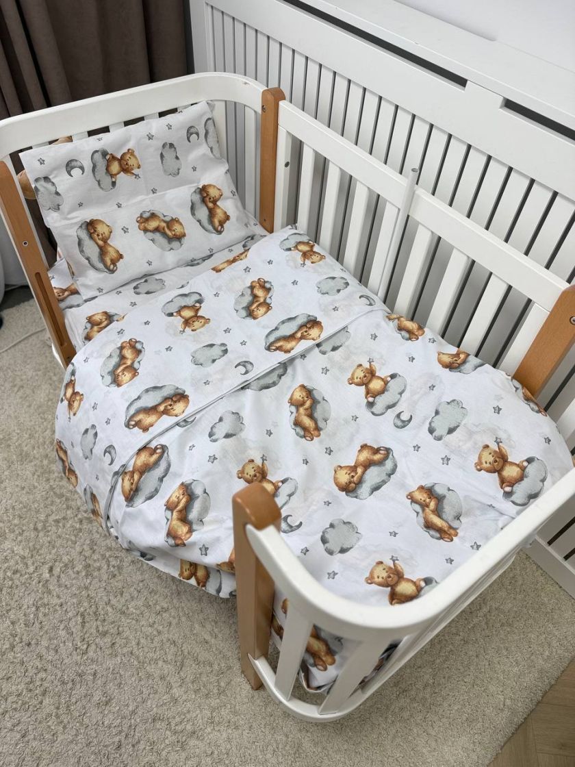 ❤ Змінна дитяча постіль, 110 см на 140 см. Принт - Ведмедик на хмаринці (#77830338) ✓ Anna Konvert