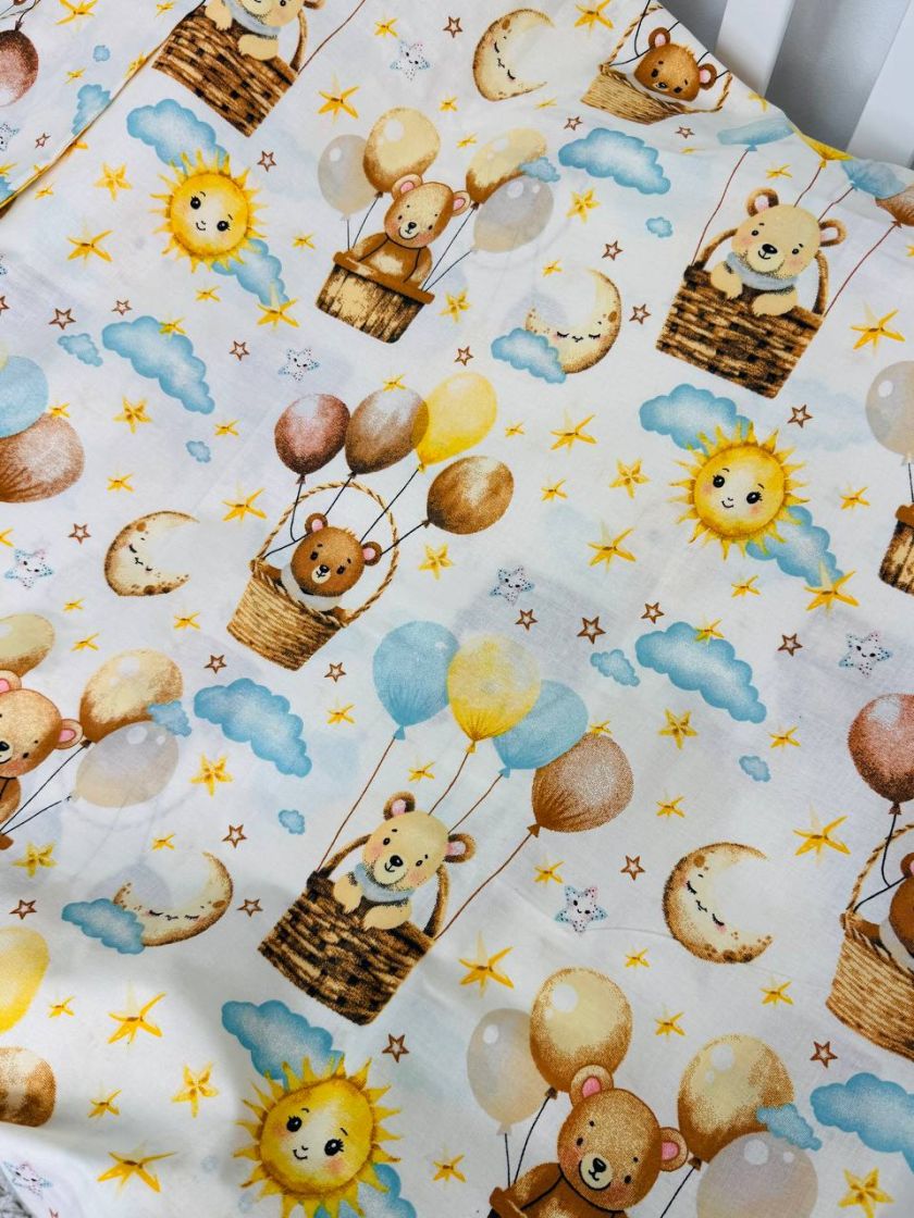 ❤ Змінна дитяча постіль, 110 см на 140 см. Принт - Ведмедик на повітряній кулі (#98088753) ✓ Anna Konvert