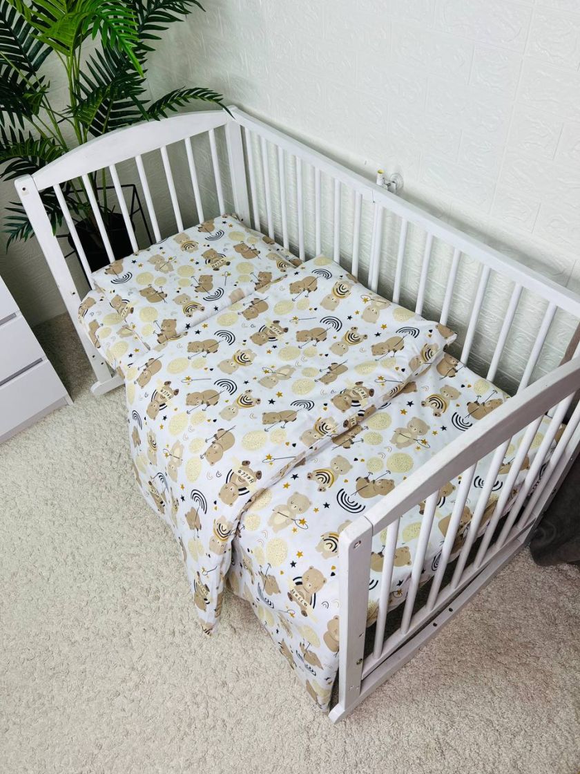 ❤ Змінна дитяча постіль, 110 см на 140 см. Принт - Ведмідь з веселками (#21596571) ✓ Anna Konvert