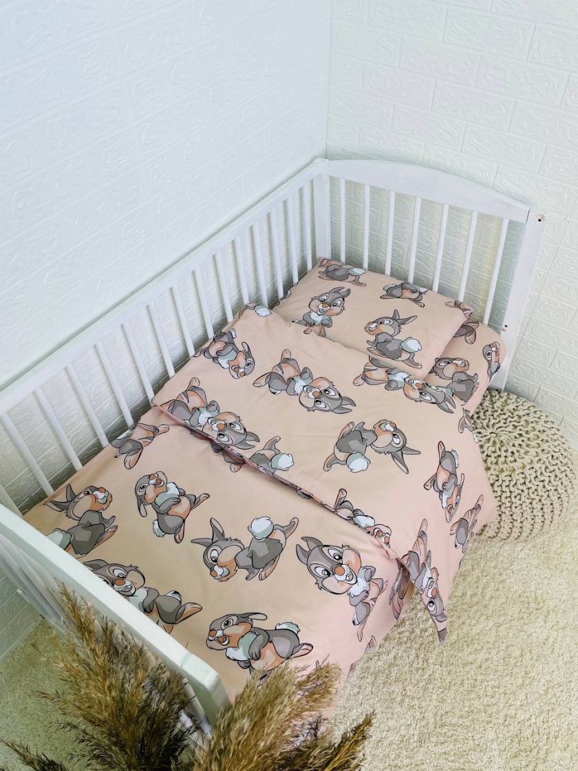 ❤ Змінна дитяча постіль, 110 см на 140 см. Принт - Заєць великий капучіно (#7230638) ✓ Anna Konvert