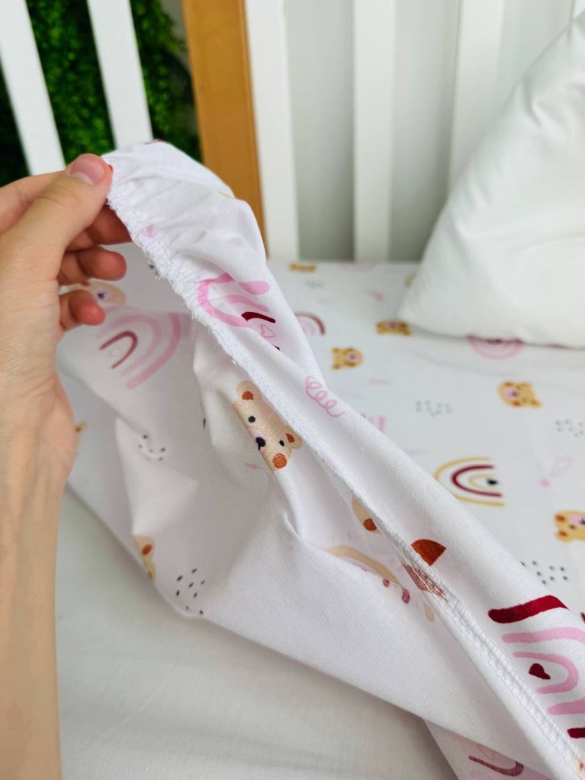 ❤ Змінна дитяча постіль, 110 см на 140 см. Принт - Веселки рожеві (#86359491) ✓ Anna Konvert