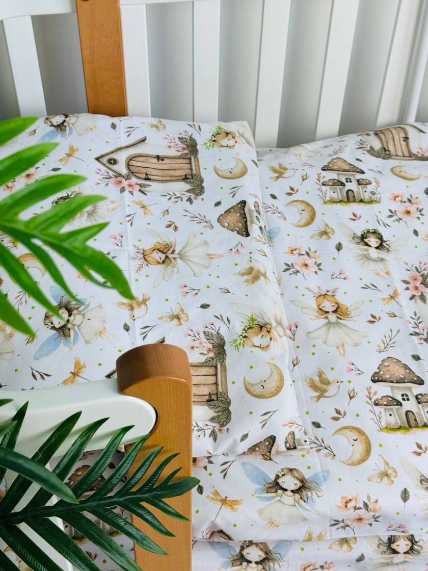 ❤ Змінна дитяча постіль, 110 см на 140 см. Принт - Принцесса з пташками на білому (#81910181) ✓ Anna Konvert