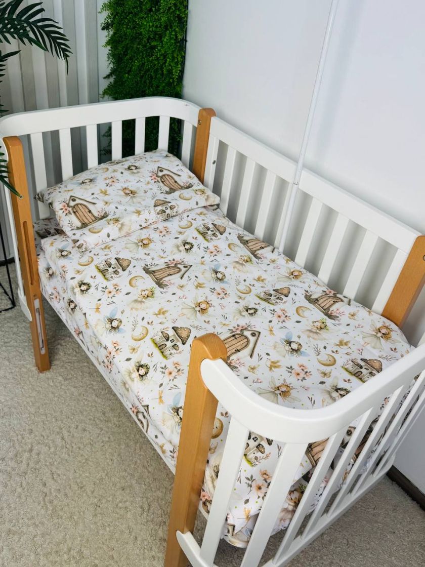 ❤ Змінна дитяча постіль, 110 см на 140 см. Принт - Принцесса з пташками на білому (#81910181) ✓ Anna Konvert