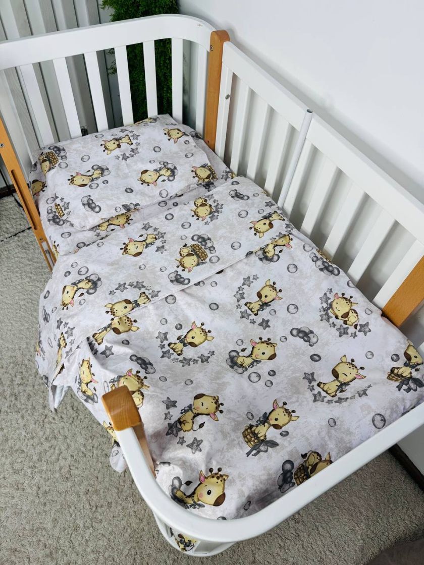 ❤ Змінна дитяча постіль, 110 см на 140 см. Принт - Жираф сірий (#16462301) ✓ Anna Konvert