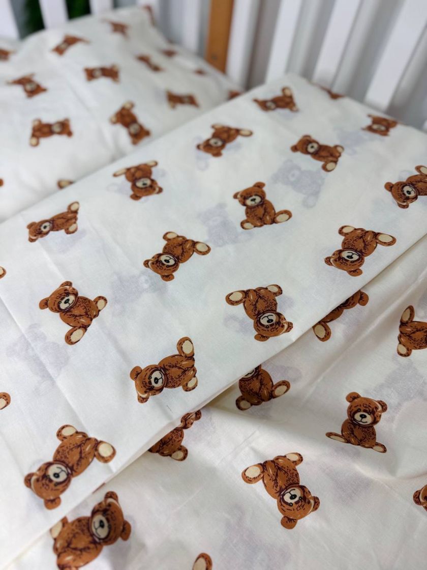 ❤ Змінна дитяча постіль, 110 см на 140 см. Принт - Ведмеді сидячі на пісочному (#4058768) ✓ Anna Konvert