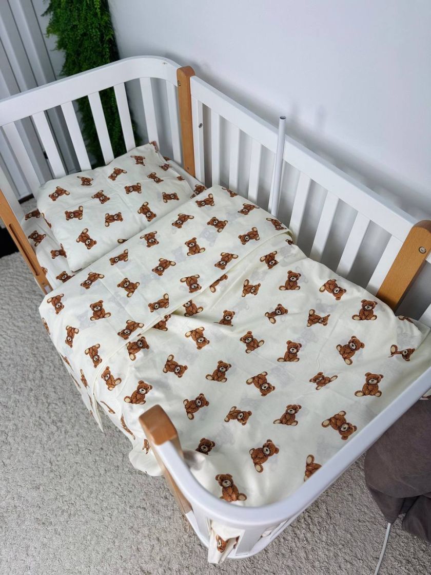 ❤ Змінна дитяча постіль, 110 см на 140 см. Принт - Ведмеді сидячі на пісочному (#4058768) ✓ Anna Konvert