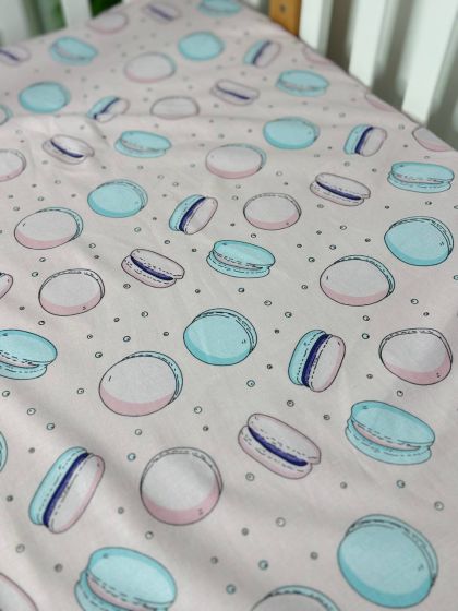❤ Простирадло у ліжко, бавовняне 120х60. Принт - Макарунси рожеві (#1206883) ✓ Anna Konvert 2