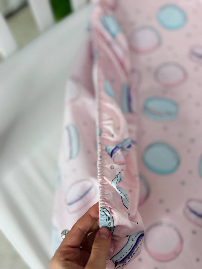 ❤ Простирадло у ліжко, бавовняне 120х60. Принт - Макарунси рожеві (#1206883) ✓ Anna Konvert