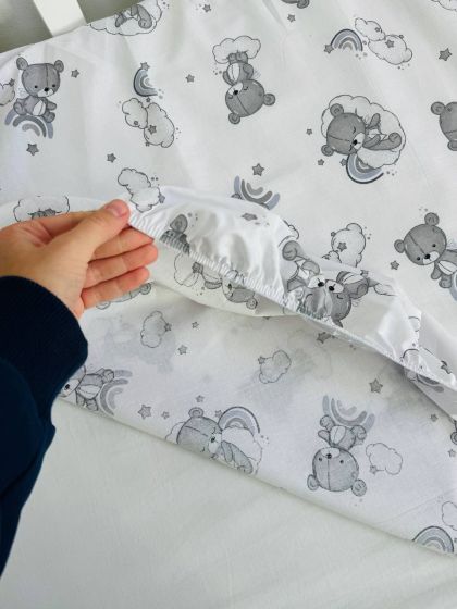 ❤ Простирадло у ліжко, бавовняне 120х60. Принт - Ведмедикі сплячі, невзрачні сірі (#37999797) ✓ Anna Konvert 2