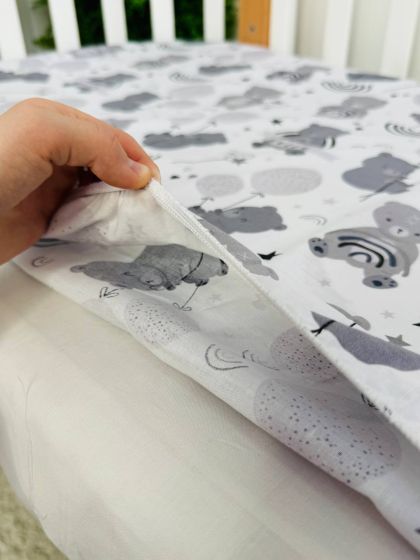 ❤ Простирадло у ліжко, бавовняне 120х60. Принт - Ведмедики з веселками сірі (#19859425) ✓ Anna Konvert 2