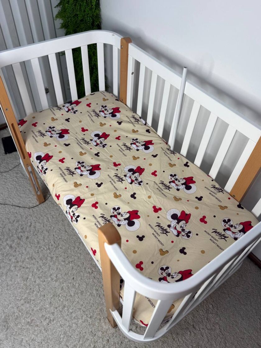 ❤ Простирадло у ліжко, бавовняне 120х60. Принт - Міккі Маус (#9045476) ✓ Anna Konvert
