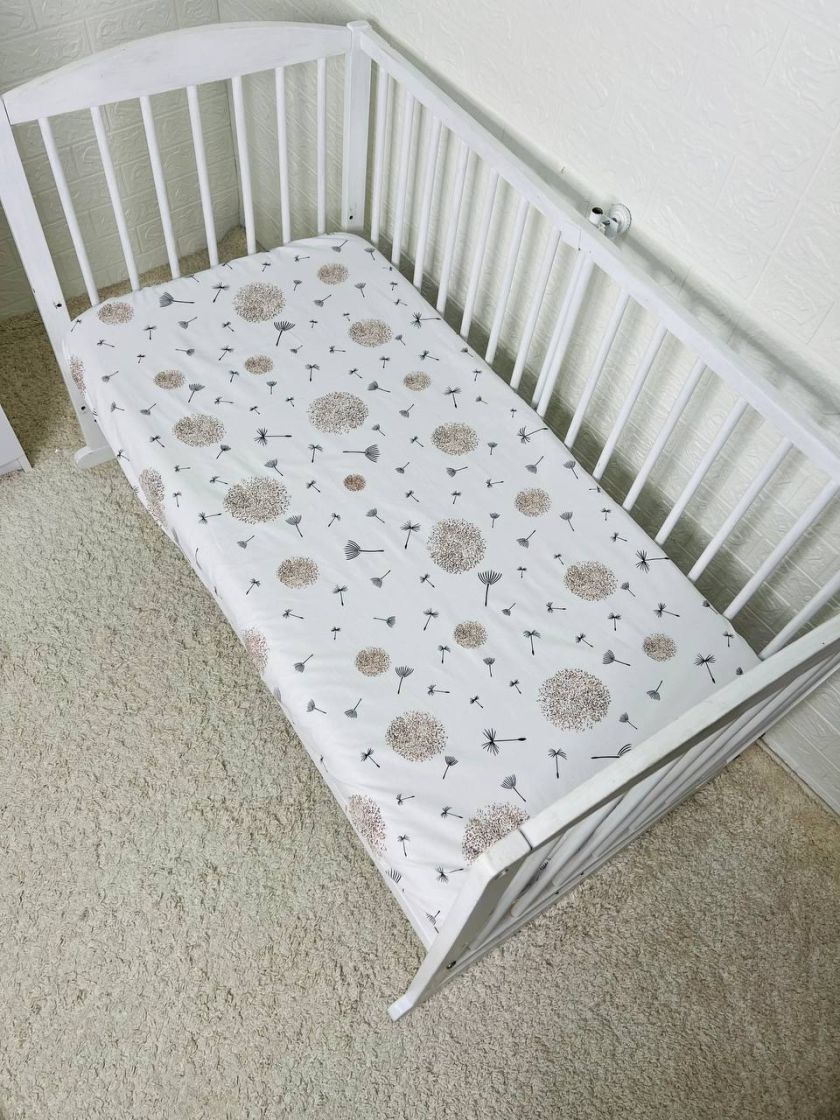 ❤ Простирадло у ліжко, бавовняне 120х60. Принт - Кульбаби бежеві (#38286910) ✓ Anna Konvert