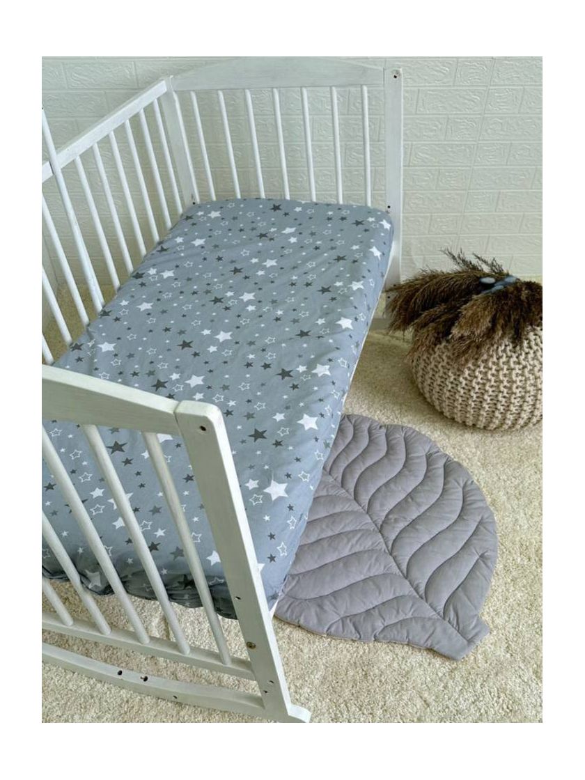 ❤ Простирадло у ліжко, бавовняне 120х60. Принт - Зірки різні на сірому (#32853267) ✓ Anna Konvert