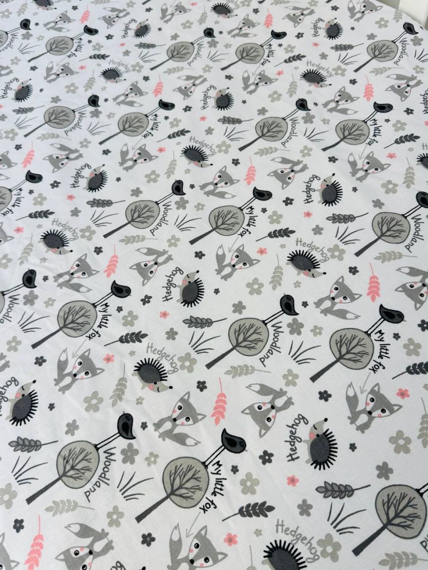 ❤ Простирадло у ліжко, бавовняне 120х60. Принт - Маленькі сірі звірі (#54851032) ✓ Anna Konvert