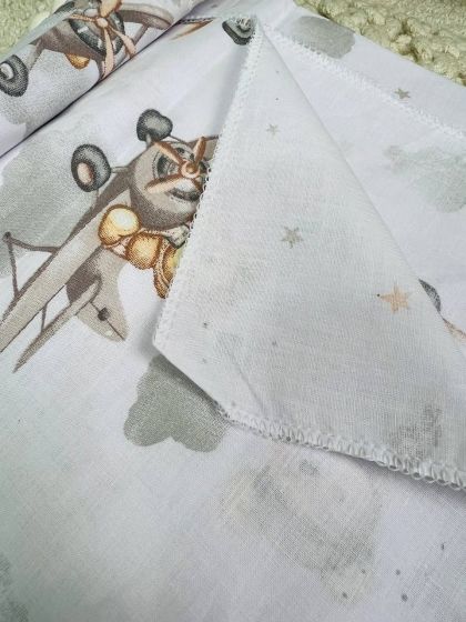 ❤ Пелюшки бавовняні. Принт - Ведмідь на літаку, сірий (#15579249) ✓ Anna Konvert 2